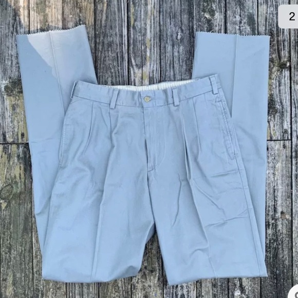 Bills Khakis NWOT Men's M2P 34x38 Gray Pleated Unhemmed Chinos #12402 USA - Picture 2 of 7